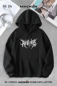 macklin Unisex Kadın Erkek Ruthless Gothic Özel Tasarım Baskılı Kapşonlu Sweatshirt - 1