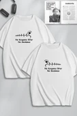 macklin Unisex Kadın Erkek Kavga ve Sevda Baskılı Sevgili Çift Kombini Tasarım Oversize Tshirt 2'li - 1