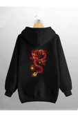 macklin Unisex Kadın Erkek Kırmızı Ejder Baskılı Sweatshirt - 2