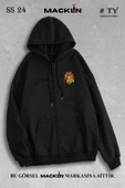 macklin Unisex Kadın Erkek Kapüşonlu Harry Potter Gryffindor Baskılı Fermuarlı Sweatshirt Polar Ceket - 1