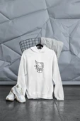 macklin Unisex Kadın Erkek Hello Kitty Hug Me Baskılı Özel Tasarım Baskılı Kapşonlu Sweatshirt - 2
