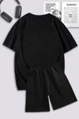 macklin Unisex Kadın Erkek Agust D BTS Baskılı Özel Tasarım Oversize Tshirt Ve Şort Eşofman Takımı - 2