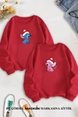 macklin Sevgili Çift Kombin Lilo ve Angel Baskılı Yılbaşı Konsept Bisiklet Yaka Sweatshirt 2li Set Takım thumbnail 1