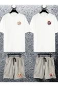 macklin Unisex Kadın Erkek Spr Mario Ve Prenses Baskılı Sevgili Çift Kombini Tasarım Oversize Tshirt Ve Şort - 1