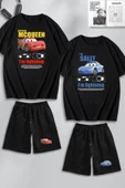 macklin Unisex Kadın Erkek I'm Sally & Mcqueen Baskılı Sevgili Çift Kombini Tasarım Oversize T shirt Ve Şort - 1