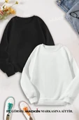 macklin Sevgili Çift Kombin Hızlı ve Öfkeli Bullet & Suki SIRT Baskılı Bisiklet Yaka Sweatshirt 2li Takım - 2