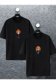 macklin Unisex Kadın Erkek Ron Ve Hermoni Baskılı Sevgili Çift Kombini Tasarım Oversize T-shirt 2'li - 1