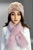 Kadın Vegan Kürk Kalpak-Atkı Set - 1