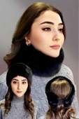 Kadın Vegan Kürk Boyunluk Bandana - 5