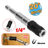 Açılı Oynar Başlıklı Bits Uç 1/4" 90 mm Manyetik Mıknatıslı Matkap Uyumlu 20° Lokma Ucu 1 Adet thumbnail 1
