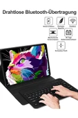 Samsung Galaxy Tab S9 Fe Plus 12.4" Q Türkçe Klavyeli Kılıf Kalem Bölmeli Bluetooth Özellikli Stand   SİYAH - 4