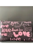 Shopyteks LOVE DESENLİ - YASTIK KILIFI - 50X70 - FERMUARLI - 2ADET thumbnail 1