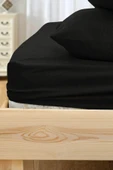 Shopyteks Düz Siyah Çift Kişilik Lastikli Çarşaf Seti Battal Boy 180x200 thumbnail 3