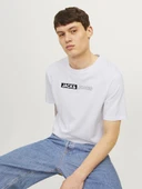 Jack Jones Erkek Jjecorp Bisiklet Yaka Beyaz Tişört 12233999 - 5