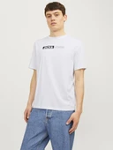 Jack Jones Erkek Jjecorp Bisiklet Yaka Beyaz Tişört 12233999 - 2