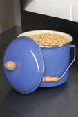 Nishev.com Evini Sev İtalyan Emaye Yoğurt Tenceresi Emaye Bakraç 20cm 5lt – Mavi - 3