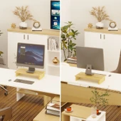 Erc Monifleks Tekli Ergonomik Monitör Altlığı, Monitör Yükseltici Safir Meşe thumbnail 2