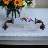 Mobilya Mutfak Çekmece Dolap Kapak Dolabı Kulbu Kulpu Gerçek Porselen Kulpları Beyaz (96 MM-9.6 CM) thumbnail 2