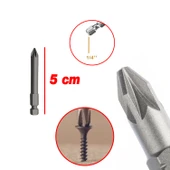 Mıknatıslı Pozidriv Bits Uç PZ2 50 mm 10'lu Set Kutulu Manyetik 1/4" Matkap Ucu 5 cm Uzunluk - 2