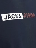 JACK JONES Erkek Lacivert Pamuklu Tişört 12233999 - 3
