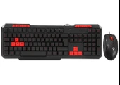 Everest KM-6825 Siyah Usb Kırmızı Tuşlu Türkçe Multimedia Klavye + Mouse Set - 1