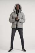 Slimfit Kapşonlu Boyun Destekli Şişme Mont - 1