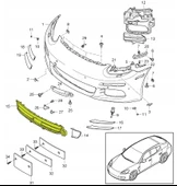 PORSCHE PANAMERA UYUMLU ÖN TAMPON ORTA IZGARA 14-16 97050554106 thumbnail 3