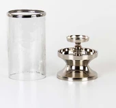 Euro Flora Silindir Cam Mumluk Metal Ayaklı 17x35 cm - 3