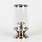 Euro Flora Silindir Cam Mumluk Metal Ayaklı 17x35 cm - 1