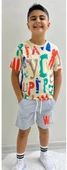 Erkek Çocuk Baskılı Şortlu Yazlık Takım M00710 - 5