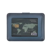 Çok Bölmeli Slim Deri Kartlık BLW019 BRN4EF Mavi - 3