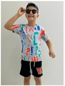 Erkek Çocuk Baskılı Şortlu Yazlık Takım M00710 - 3