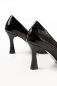 ST-001 Siyah Rugan Günlük 9 cm Topuklu Bayan Stiletto Ayakkabı - 4