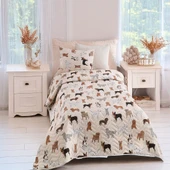 Kapitone Yatak Örtüsü Seti Tek Kişilik Havhav Krem thumbnail 1