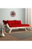 Woodesk  Adalar Modern Masif Ahşap Natural-kırmızı Renk Kanepe - 2