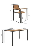 Woodesk  Alaca Masif Ahşap Bahçe Masa Takımı - 6