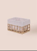 The Mia Braid Hasır Organizer Sepet Naturel 22x14x13 cm SPT0094 - 1