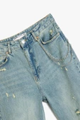 Koton Zincir Detaylı Slim Fit Denim Pantolon - Mom Jeans thumbnail 3