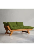 Woodesk  Adalar Modern Masif Ahşap Tik-yeşil Renk Kanepe - 2