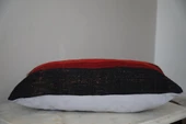 40x40 El Yapımı Vintage Kırmızı Siyah Kilim Yastık Kılıfı, Bohem Dekoratif Yastık, Harika Ev Dekoru - 2