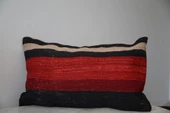 40x40 El Yapımı Vintage Kırmızı Siyah Kilim Yastık Kılıfı, Bohem Dekoratif Yastık, Harika Ev Dekoru - 10