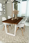 Woodesk  Hayal Masif Ceviz Renk 140x70 Sandalyeli Masa Takımı - 3