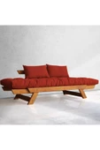 Woodesk  Adalar Masif Ahşap Tik-kırmızı Renk 2li Kanepe thumbnail 3