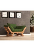Woodesk  Adalar Masif Tik-yeşil Renk Berjer Cpt8160-140 - 1