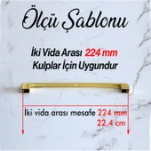 Mobilya Mutfak Dolabı Çekmece Dolap Kapak Kulpu Kulbu 224 mm Metal Kulp Altın Oval Gold thumbnail 4