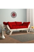 Woodesk  Adalar Modern Masif Ahşap Natural-kırmızı Renk Kanepe - 1