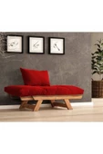 Woodesk  Adalar Masif Tik-kırmızı Renk Berjer - 3
