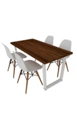 Woodesk  Hayal Masif Ceviz Renk 140x70 Sandalyeli Masa Takımı - 4