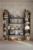 Woodesk  Dublin Masif Ağaç Natural Renk 190x200 Kitaplık Cpt6011-200 - 1