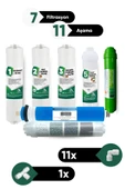 7 Filtrasyonlu 10 Aşamalı Su Arıtma Filtre Seti  Tüm Filtreler + Membran + Mineral ve Ph Filtre - 1